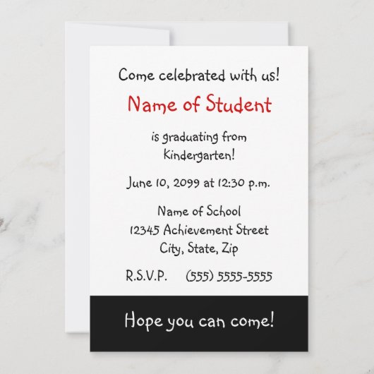 Kindergarten Abschluss Einladung Bug in Apfel (Rückseite)