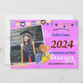 Kindergarten Abschluss Einladung mit Foto (Vorderseite)