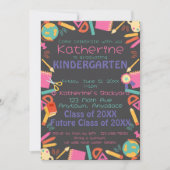 Kindergarten Abschluss Einladung Schule Thema (Vorderseite)