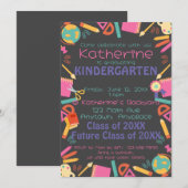 Kindergarten Abschluss Einladung Schule Thema (Vorne/Hinten)