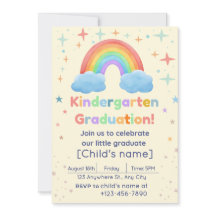 Kindergarten Abschluss Einladung - Thema Regenboge