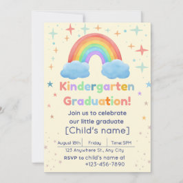 Kindergarten Abschluss Einladung - Thema Regenboge