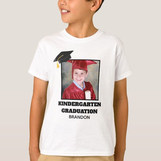 Kindergarten Abschluss Foto Name des Graduiertenst T-Shirt (Vorderseite)