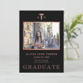 Kindergarten Abschluss Foto Rose Gold (Stehend Vorderseite)