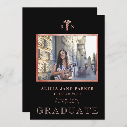 Kindergarten Abschluss Foto Rose Gold (Vorne/Hinten)