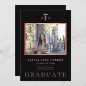 Kindergarten Abschluss Foto Rose Gold Ankündigung (Vorne/Hinten)