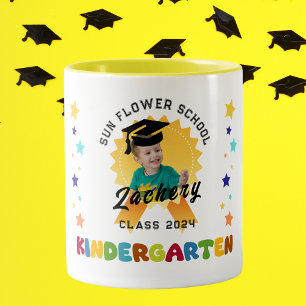 Kindergarten Abschluss Foto Zweifarbige Tasse