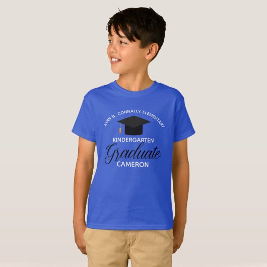 Kindergarten Abschluss für Kinder Blau T-Shirt (Vorne ganz)