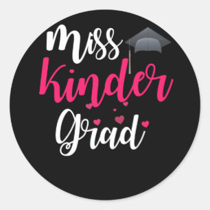 Kindergarten Abschluss für Mädchen Miss Kinder Gra Runder Aufkleber