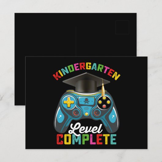 Kindergarten - Abschluss-Gaming Postkarte (Vorne/Hinten)