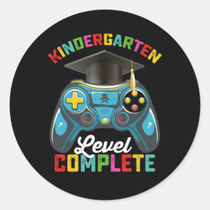 Kindergarten - Abschluss-Gaming Runder Aufkleber