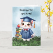 Kindergarten Abschluss Girl Cat Herzlichen Glückwu Karte (Gelbe Blume)