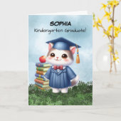Kindergarten Abschluss Girl Cat Herzlichen Glückwu Karte (Gelbe Blume)