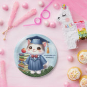 Kindergarten Abschluss Girl Cat Herzlichen Glückwu Pappteller (Party)
