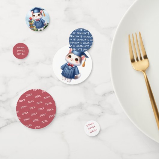 Kindergarten Abschluss Girl Cat Konfetti (Gruppe)