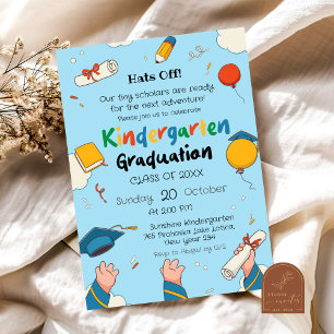 Kindergarten-Abschluss Hut ab Einladung