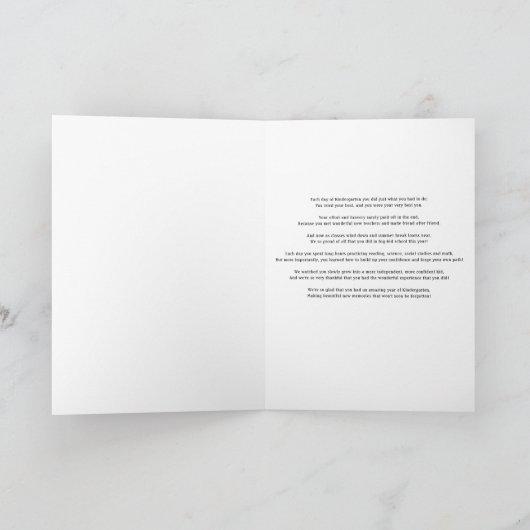 Kindergarten-Abschluss Karte (Innenseite)