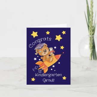 Kindergarten-Abschluss-Karte - Raketenbärendesign Karte