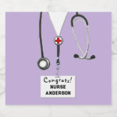 Kindergarten Abschluss Kindergarten Labrador Schaumweinetikett (Einzelnes Label)