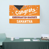Kindergarten Abschluss Orange Confetti Foto Banner (Messeveranstaltung)