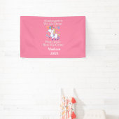 Kindergarten Abschluss Pink Girly Unicorn Party Banner (InSitu)
