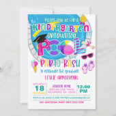 Kindergarten Abschluss Pool Party - Girl W Einladung (Vorderseite)