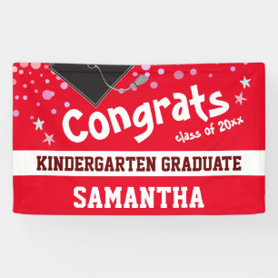 Kindergarten Abschluss Rotes Confetti Foto Banner