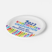 Kindergarten Abschluss School Custom Party 2023 Pappteller (Schrägansicht)