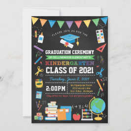 Kindergarten Abschluss Zeremonie Chalkboard Einladung