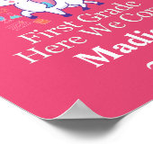 Kindergarten Abschluss zum Einhorn Poster (Ecke)