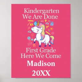 Kindergarten Abschluss zum Einhorn Poster