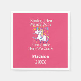 Kindergarten Abschluss zum Einhorn Serviette