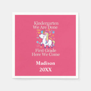Kindergarten Abschluss zum Einhorn Serviette
