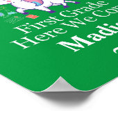 Kindergarten Abschluss zum Unicorn erster Klasse Poster (Ecke)