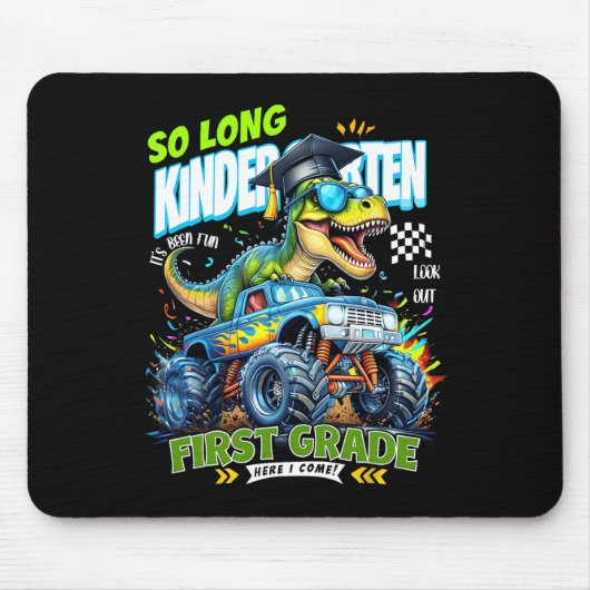 Kindergarten-Absolvent auf Wiedersehen Dinosaurier Mousepad (Vorne)