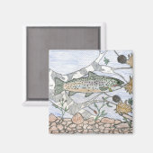 Kindergarten: Bachforelle Magnet (Vorderseite/Rückseite)