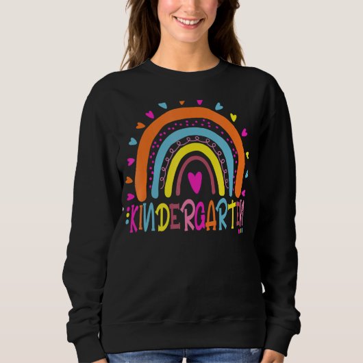 Kindergarten Boho Rainbow Lehrer Letzten Tag Sweatshirt (Vorderseite)