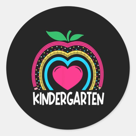 Kindergarten Boho Rainbow-Lehrerteam Kinder squa Runder Aufkleber (Vorderseite)