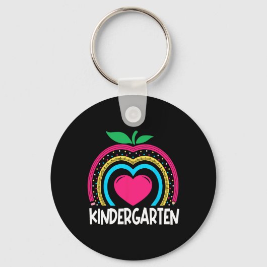 Kindergarten Boho Rainbow-Lehrerteam Kinder squa Schlüsselanhänger (Vorderseite)