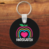 Kindergarten Boho Rainbow-Lehrerteam Kinder squa Schlüsselanhänger (Rückseite)