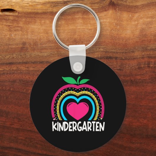 Kindergarten Boho Rainbow-Lehrerteam Kinder squa Schlüsselanhänger (Rückseite)