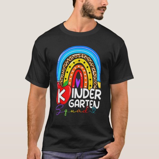 Kindergarten Boho Rainbow Teacher Team Kinder Squa T-Shirt (Vorderseite)