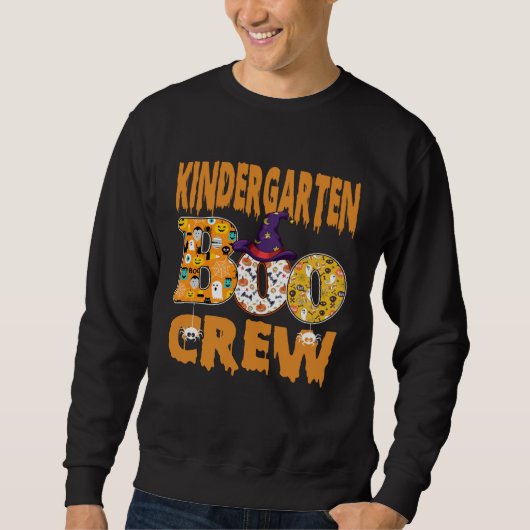Kindergarten Boo Crew Teacher Halloween Sweatshirt (Vorderseite)