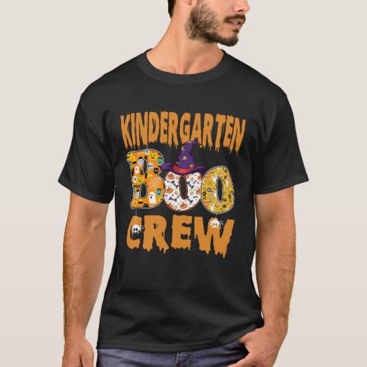 Kindergarten Boo Crew Teacher Halloween T-Shirt (Vorderseite)
