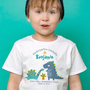 Kindergarten Boy Abschluss Dinosaur Individuelle N T-Shirt