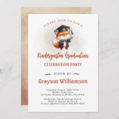 Kindergarten Boy Abschluss Fox Einladung (Vorne/Hinten)