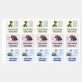 Kindergarten Boy Dinos Funny School Labels Etiketten (Blatt)