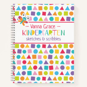 Kindergarten Colorful Crayons Scribbles Notebook Notizblock