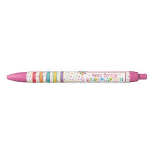 Kindergarten Crayon Colors Hearts Stripe Butterfly Kugelschreiber