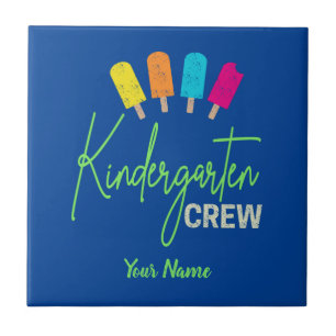 Kindergarten-Crew für Kindergarten-Kinder Vintage Fliese